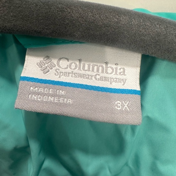 Columbia Teal Hooded Raincoat Jacket Women’s Plus 3x Waterproof NWT - Picture 2 of 5